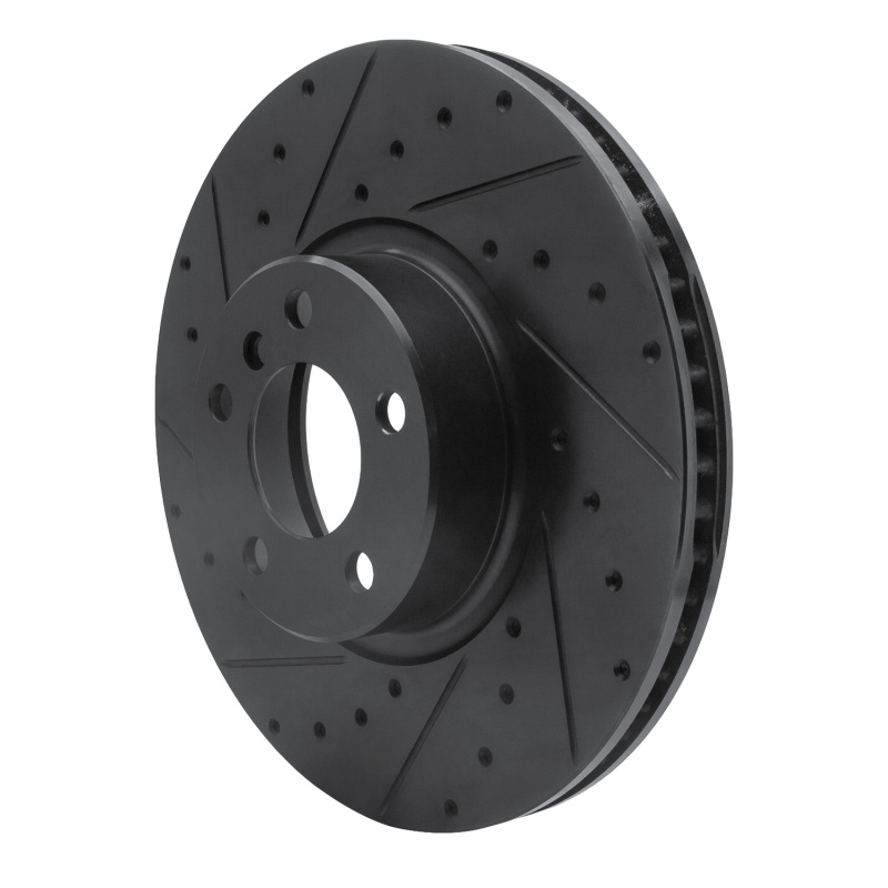BMW X4 Brake Rotor (1) - Left Front - R1 Concepts - Drilled & Slotted - Black - `16-`18